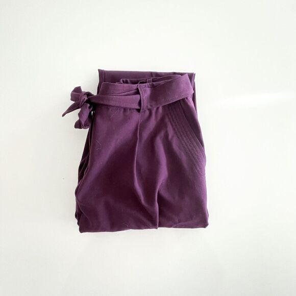 Calvin Klein Trousers Purple Belted Unlined Pants Women's 8 NWT - Picture 11 of 11